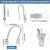 2 Pairs Rhodium Plated 925 Sterling Silver Micro Pave Cubic Zirconia Earring Hooks STER-BBC0007-09-2
