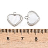 Natural White Shell Heart Charms STAS-Z166-04P-3