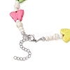 Dyed Synthetic Turquoise Round Butterfly Beaded Anklets AJEW-AN00710-5