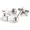 Tarnish Resistant 201 Stainless Steel Barbell Cartilage Earrings EJEW-R147-09-3