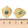304 Stainless Steel Natural Paua Shell Pendants STAS-L288-06G-01-3