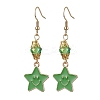 304 Stainless Steel Glass Dangle Earrings EJEW-JE05848-4