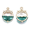 Faceted Transparent Glass Pendants X-GLAA-T020-18E-2