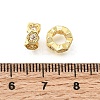 Hexagon Brass Micro Pave Clear Cubic Zirconia European Beads KK-Z156-01G-02-2