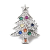 Brass Micro Pave Cubic Zirconia Lapel Pin Brooches JEWB-C050-01P-2