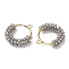 Brass Ring with Seed Beaded Pendants GLAA-K060-06G-04-2