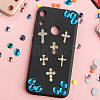 48Pcs 6 Styles Alloy Rhinestone Cross Cabochons DIY-GO0002-01-6
