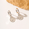 Fashionable Classic Clover 201 Stainless Steel Hoop Earrings DA0122-2