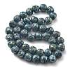 Electroplated Natural Lava Rock Beads Strands G-A251-D01-01A-1