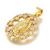Rack Plating Brass with Cubic Zirconia Pendants KK-Z086-33G-06-2