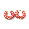 Enamel Round Hoop Earrings EJEW-Q704-05G-04-1