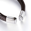 Leather Cord Multi-strand Bracelets BJEW-K141-29B-4