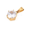 304 Stainless Steel Pave Cubic Zirconia Pendants STAS-B086-12G-01-2