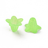 Green Frosted Transparent Acrylic Flower Beads X-PLF018-05-5