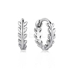 S925 Silver Leaf Hoop Earrings Fashionable and Delicate Ear Jewelry FP4888-2-2