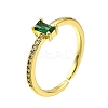 Brass Micro Pave Cubic Zirconia Cuff Rings for Women RJEW-H247-19G-01-4