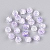 Transparent Spray Painted Glass Beads EGLA-N018-4mm-02-2