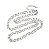 5MM 304 Stainless Steel Rhombus Link Chain Necklaces for Women Men NJEW-A054-02P-4