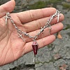 Halloween Alloy Spiked Thorns Link Dark Red Coffin Shaped Pendant Necklaces for Women NJEW-K294-01P-2