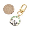 Panda Alloy Enamel Pendant Decoration HJEW-JM02602-3