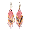 Bohemian Glass Seed Beads Dangle Earrings EJEW-MZ00338-3