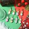 7Pcs 7 Colors Christmas Tree Handmade Porcelain & ABS Plastic Imitation Pearl Angel Pendant Decorations HJEW-FS00083-4