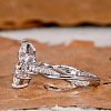 Brass Micro Pave Clear Cubic Zirconia Finger Rings FS-WG5249E-04-3