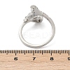 Brass Pave Clear Cubic Zirconia Cuff Rings RJEW-V013-01P-5
