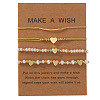 Faux Pearl & Brass & Glass Braided Bead Bracelet Sets WG4426-14-1