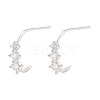 925 Sterling Silver Micro Pave Clear Cubic Zirconia Stud Earrings for Women EJEW-F342-02P-1