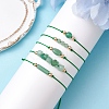 5Pcs 5 Styles Natural Green Aventurine Braided Bead Bracelets BJEW-JB11681-04-1