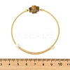 Natural Gemstone & Freshwater Pearl Beaded Copper French Wired Cuff Bangles for Women BJEW-JB13983-5