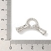 Rack Plating Brass Pave Black Cubic Zirconia Hands with Rings Links Connector Charms KK-A229-13P-3