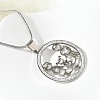 201 Stainless Steel Crystal Rhinestone Ring with Family Pendant Necklaces for Mother's Day Gift NJEW-P327-04P-B-2