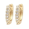 Brass with Cubic Zirconia Hoop Earrings EJEW-D078-32KCG-1