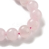 Round & Cat Head Natural Rose Quartz Beaded Stretch Bracelets for Women BJEW-K251-03C-4