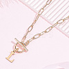 304 Stainless Steel Letter Pendant Necklaces NJEW-LP0001-52L-G-3