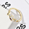 Brass Micro Pave Cubic Zirconia Cuff Rings RJEW-H256-02G-3