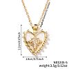 Shiny Heart Star Brass Clear Cubic Zirconia Pendant Necklaces RQ9557-3-2