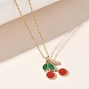 Brass Enamel Pendant Necklaces SA-CBA7E55-01G-3