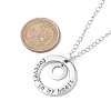 201 Stainless Steel and Alloy Round with Word Forest In My Heart Pendant Necklace NJEW-JN04697-01-4
