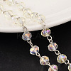 Faceted Rondelle Handmade Electroplate Glass Beads Chains AJEW-JB00130-04-1