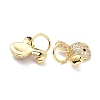 Brass Micro Pave Clear Cubic Zirconia Pendants ZIRC-L091-090G-3
