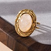 Oval Natural Quartz Crystal Finger Rings RJEW-M063-01G-12-5
