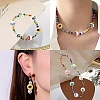 50Pcs 10 Colors Floral Printed Porcelain Beads PORC-YW0001-57-6