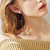 DIY Half Round Opaque Resin Stud Earring Jewelry Kits DIY-TA0010-78-8