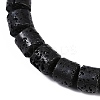 Natural Lava Rock Beaded Stretch Bracelets for Men Women BJEW-G727-01F-2