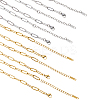 10Pcs 2 Colors 316L Surgical Stainless Steel Paperclip Chain Necklaces NJEW-DC00010-1