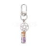 7 Chakra Natural Lapis Lazuli & Amazonite & Amethyst & Citrine & Green Aventurine & Rose Quartz & Red Aventurine Chips inside Glass Wishing Bottles Pendant Decorations HJEW-JM03152-4