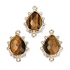 Natural Tiger Eye Faceted Connector Charms G-K347-07G-06-1